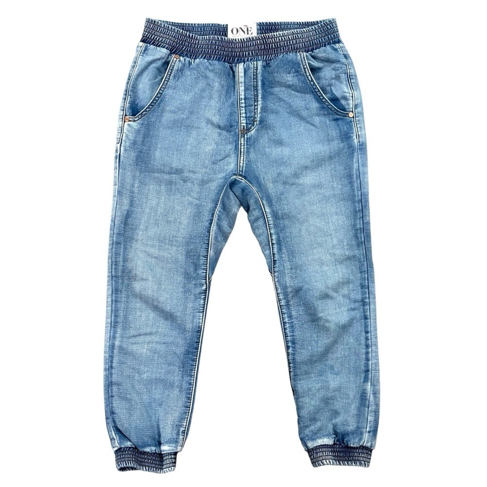 One Teaspoon Falcon Pull On Cropped Joggers Knit Denim Pants Size XS - Picture 2 of 10